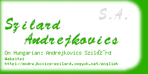 szilard andrejkovics business card